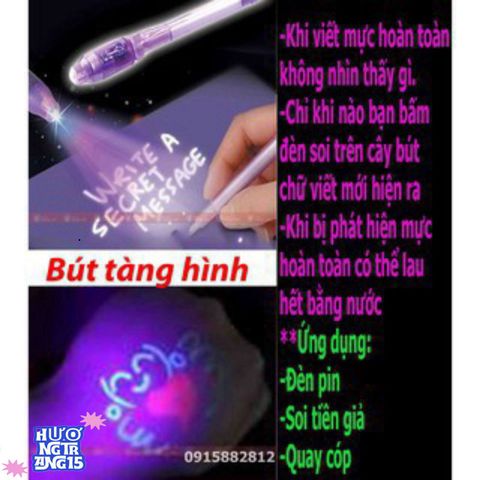 Bút Viết Tàng Hình Phát Sáng - Bút Chất Lượng Cao Cho Lá Thư Bí Mật Và Đánh Dấu Độc Đáo Với Đèn LED Tím