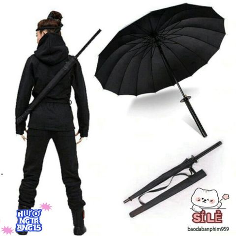 Ô Dù Katana Cán Kiếm Nhật - Ô Che Mưa Thời Trang Độc Đáo 16 Nan Bền Chắc - Phong Cách Nhật Bản