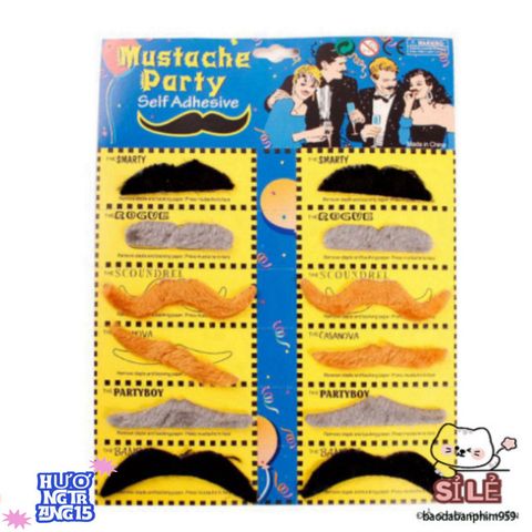 Bộ 12 Râu Giả Hóa Trang Halloween - Phụ Kiện Vui Nhộn Chất Lượng Cao Cho Tiệc Hóa Trang và Sự Kiện Đặc Biệt