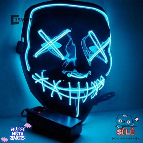 Mặt Nạ LED Neon Cyberpunk Phát Sáng - Phụ Kiện Cosplay Đậm Chất Punk Cho Halloween, Tiệc Tối & Sự Kiện Độc Đáo