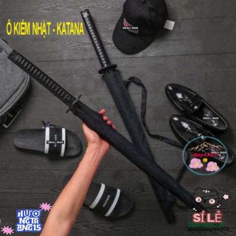 Ô Dù Katana Chống Mưa - Thiết Kế Cán Kiếm Nhật Bản 16 Nan Đen Sang Trọng, Bền Chắc và Tiện Lợi