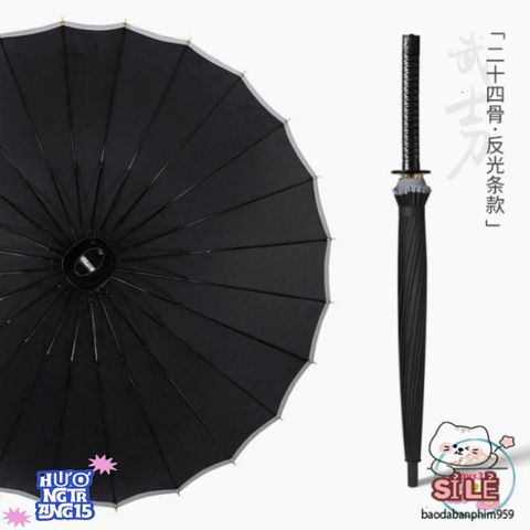 Ô Dù KATANA Kiểu Kiếm Nhật - Ô Che Mưa Thời Trang Cao Cấp Đen Mờ, Quà Tặng Độc Đáo cho Fan Anime