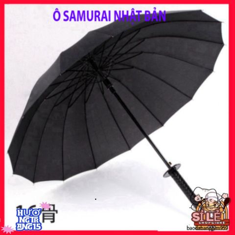 Ô Dù Che Mưa Katana Cán Kiếm Nhật - Thiết Kế Độc Đáo, 16 Nan Bền Chắc, Màu Đen Sang Trọng, Phong Cách Samurai Thời Trang