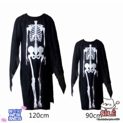 Bộ Trang Phục Xương Ma Đen Halloween Kèm Mặt Nạ - Thời Trang Hóa Trang Độc Đáo Cho Dịp Tiệc Hóa Trang