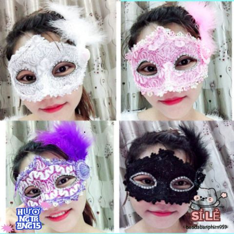 Tấm Che Mặt Hoa Văn Lông Vũ Sang Trọng Cho Nữ – Phụ Kiện Thời Trang Độc Đáo Dành Cho Halloween Và Tiệc Tùng