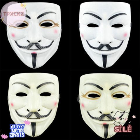 Mặt Nạ V for Vendetta - Phụ Kiện Halloween Cosplay Độc Đáo, Trang Trí Tiệc Hóa Trang Cho Người Lớn