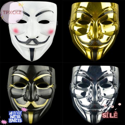 Mặt Nạ V for Vendetta - Phụ Kiện Halloween Cosplay Độc Đáo, Trang Trí Tiệc Hóa Trang Cho Người Lớn