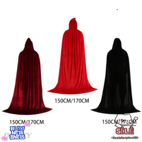 Áo Choàng Dài Có Mũ Trùm Đầu - Phụ Kiện Halloween Hóa Trang Tuyệt Đẹp Cho Các Giáo Sư Pháp Thuật & Nhân Vật Huyền Bí