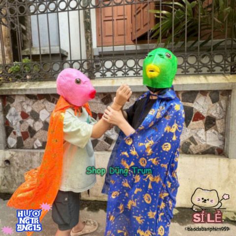 Mặt Nạ Đầu Cá Chép Xanh Vui Nhộn - Silicone Cao Cấp, Phụ Kiện Hóa Trang Halloween Độc Đáo, Sắc Màu Rực Rỡ Cho Tiệc Tùng