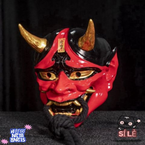 Mặt Nạ ONI Demon Nhật Bản - Phụ Kiện Trang Trí Halloween Độc Đáo Cho Cosplay và Bạn Bè, Đậm Chất Nghệ Thuật Nhật Bản