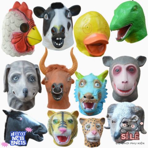 Mặt Nạ Hóa Trang Halloween Độc Đáo - Gấu, Hổ, Khỉ, Gà, Heo - Phụ Kiện Thời Trang Cho Lễ Hội và Sự Kiện Cực Hấp Dẫn