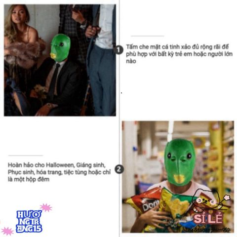 Mặt Nạ Cá Xanh Dễ Thương - Phụ Kiện Cosplay Kinh Dị Vui Nhộn, Độc Đáo Cho Halloween và Các Buổi Tiệc Thú Vị
