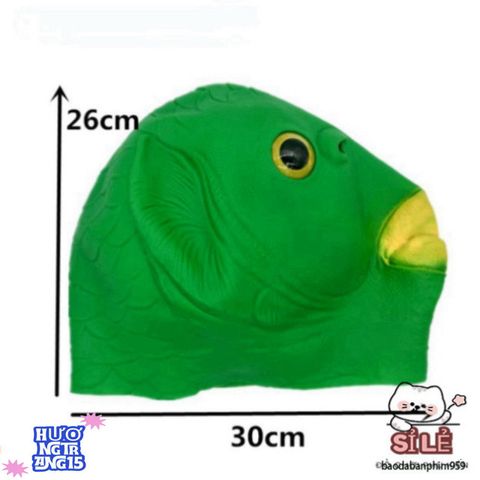 Mặt Nạ Cá Xanh Dễ Thương - Phụ Kiện Cosplay Kinh Dị Vui Nhộn, Độc Đáo Cho Halloween và Các Buổi Tiệc Thú Vị