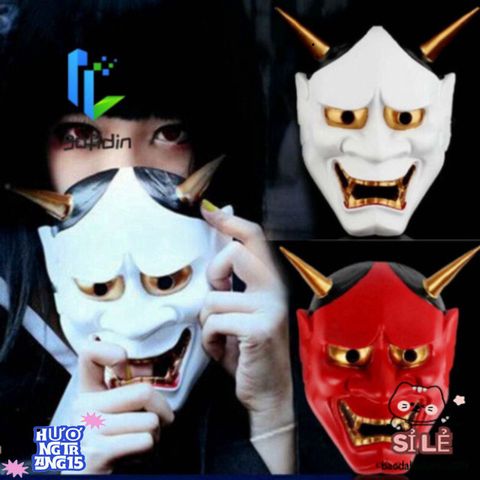 Mặt Nạ Cosplay Hannya Oni - Đạo Cụ Hóa Trang Toàn Mặt cho Halloween và Tiệc Hóa Trang - Phụ Kiện Thời Trang Độc Đáo