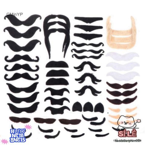 Bộ Râu Hài Hước Halloween - 48 Chiếc Nhiều Kiểu Dáng Trang Phục Vui Nhộn Cho Bữa Tiệc Hóa Trang và Lễ Hội