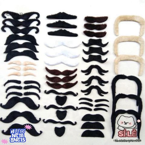 Bộ Râu Hài Hước Halloween - 48 Chiếc Nhiều Kiểu Dáng Trang Phục Vui Nhộn Cho Bữa Tiệc Hóa Trang và Lễ Hội