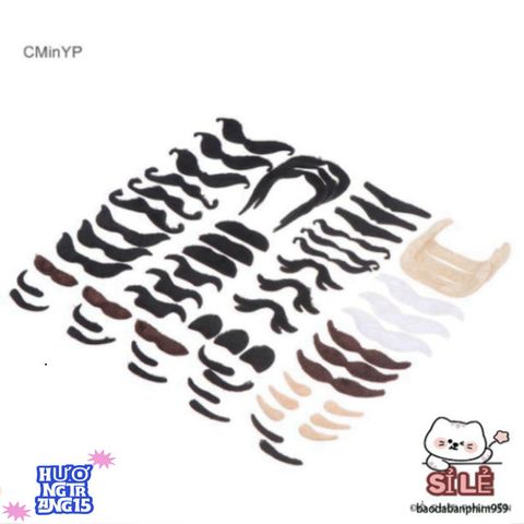 Bộ Râu Hài Hước Halloween - 48 Chiếc Nhiều Kiểu Dáng Trang Phục Vui Nhộn Cho Bữa Tiệc Hóa Trang và Lễ Hội