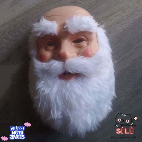 Bộ Mũ và Mặt Nạ Ông Già Noel 3D Râu Xoăn - Phụ Kiện Trang Trí Giáng Sinh Ngộ Nghĩnh Dành Cho Tiệc Hóa Trang và Quà Tặng