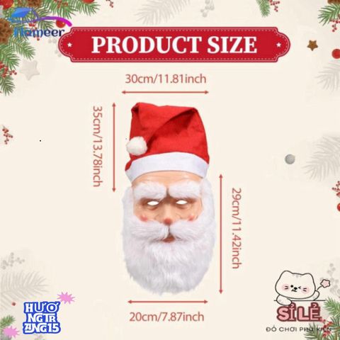 Mặt nạ ông già Noel ngộ nghĩnh - Phụ kiện cosplay Giáng sinh cho bữa tiệc lễ hội và Halloween - Quà tặng vui vẻ cho gia đình và bạn bè