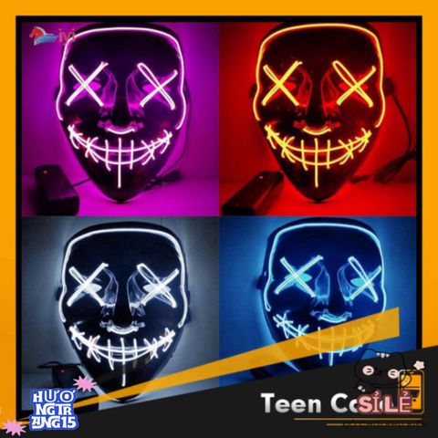 Mặt Nạ LED Phát Quang Đa Màu Sắc Halloween & Trung Thu 2024 - Mặt Nạ Hóa Trang Thần Chết, An Toàn Cho Trẻ Em & Người Lớn