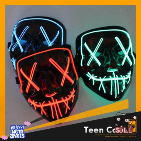 Mặt Nạ LED Phát Quang Đa Màu Sắc Halloween & Trung Thu 2024 - Mặt Nạ Hóa Trang Thần Chết, An Toàn Cho Trẻ Em & Người Lớn