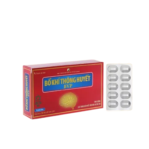 Bổ Khí Thông Huyết BVP - Thực Phẩm Chức Năng Hỗ Trợ Lưu Thông Khí Huyết Đến Não và Các Chi (3 Vỉ x 10 Viên)