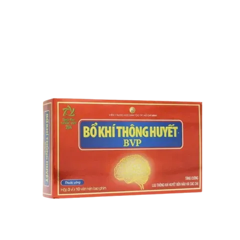 Bổ Khí Thông Huyết BVP - Thực Phẩm Chức Năng Hỗ Trợ Lưu Thông Khí Huyết Đến Não và Các Chi (3 Vỉ x 10 Viên)