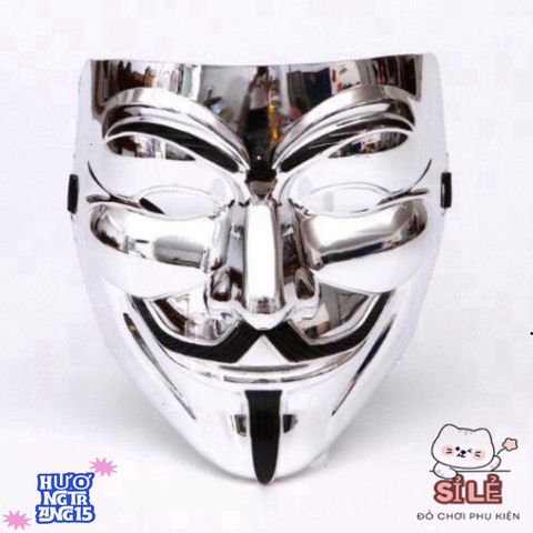 Mặt Nạ Hacker Anonymous Siêu Chất - Phụ Kiện Hóa Trang Halloween, Cosplay, Tiệc (Vàng, Bạc, Đen, Trắng)