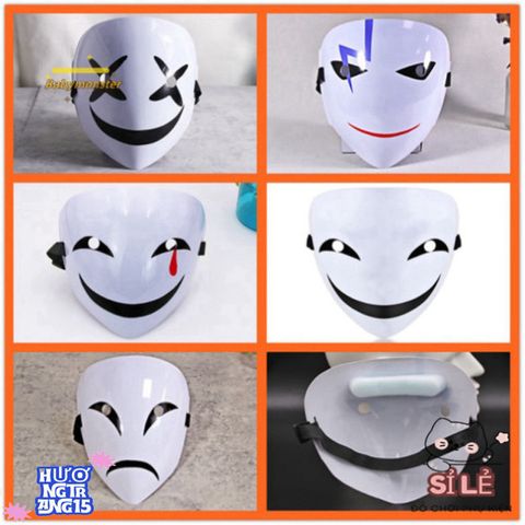 Mặt Nạ Cosplay Đen Trắng Hiruko - Phụ Kiện Thời Trang Anime Đặc Biệt Cho Tiệc Halloween, Sinh Nhật, Sự Kiện Văn Hóa