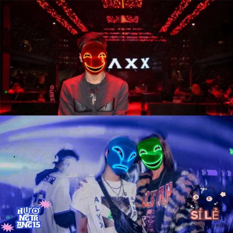 Mặt Nạ LED Phát Sáng Đen Trắng Cosplay Thiên Thần Nụ Cười Hiruko - Phụ Kiện Halloween Độc Đáo cho Tiệc Hóa Trang