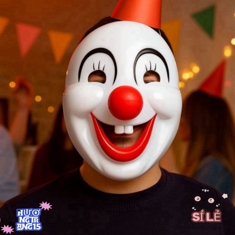 Mặt Nạ Hề Halloween PVC Vui Nhộn - Phụ Kiện Trang Phục Hóa Trang Đáng Sợ Cho Bữa Tiệc Cosplay Gia Đình