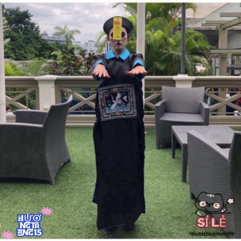 Bộ Trang Phục Cương Thi Trung Quốc Halloween Cho Người Lớn - Áo Dài & Mũ Tóc Đuôi Sam Ấn Tượng, Sự Lựa Chọn Hoàn Hảo Cho Lễ Hội