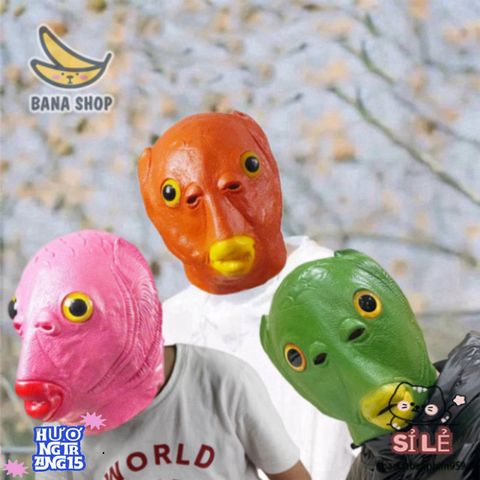 Mặt Nạ Silicone Cá Xanh Lá Rực Rỡ - Độc Đáo Cho Halloween, Đồ Trang Trí Tiệc Hóa Trang Thú Vị