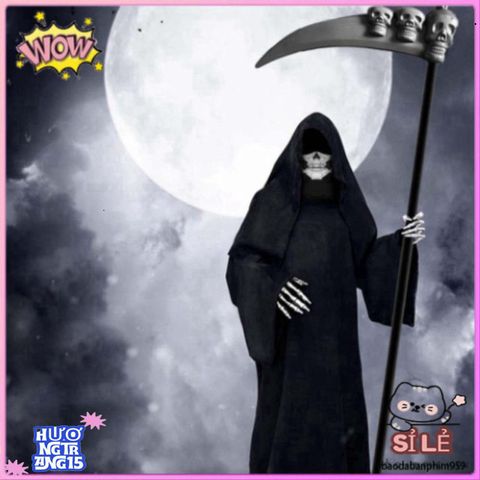 Bộ Trang Phục Thần Chết Halloween 3 Món - Áo Khoác Trùm Đầu & Găng Tay Xương - Lựa Chọn Kinh Dị Hoàn Hảo Cho Bữa Tiệc Ma Quái