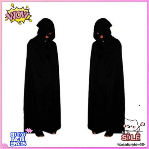 Bộ Trang Phục Thần Chết Halloween 3 Món - Áo Khoác Trùm Đầu & Găng Tay Xương - Lựa Chọn Kinh Dị Hoàn Hảo Cho Bữa Tiệc Ma Quái