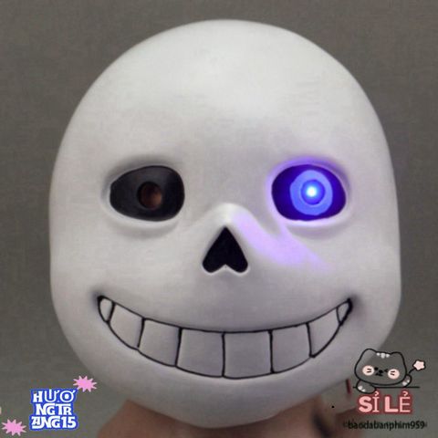 Mặt Nạ Đầu Mắt Xanh Undertale Sans - Phụ Kiện Hóa Trang Độc Đáo Cho Tiệc Halloween và Lễ Hội - Chất Liệu Latex Thoải Mái