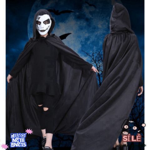 Bộ Trang Phục Hóa Trang Thần Chết Huyền Bí - Halloween Đẳng Cấp Cho Nam Nữ Kèm Mặt Nạ và Găng Tay