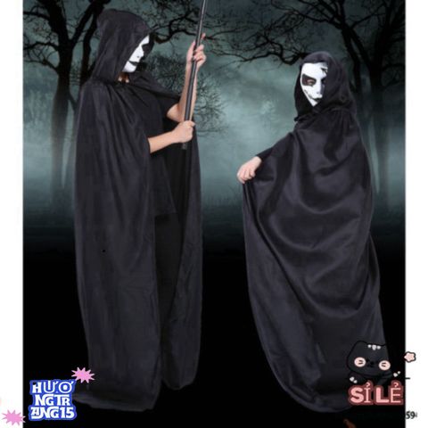 Bộ Trang Phục Hóa Trang Thần Chết Huyền Bí - Halloween Đẳng Cấp Cho Nam Nữ Kèm Mặt Nạ và Găng Tay
