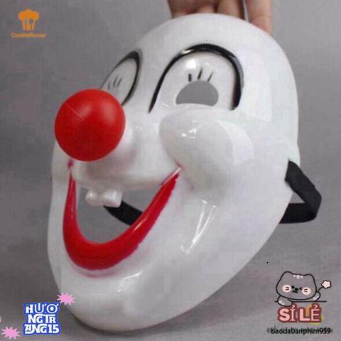 Đầm Hóa Trang Halloween Chú Hề Đáng Yêu Kèm Mặt Nạ Mũi Đỏ - Đạo Cụ Thời Trang Dự Tiệc Ấn Tượng Cho Lễ Hội