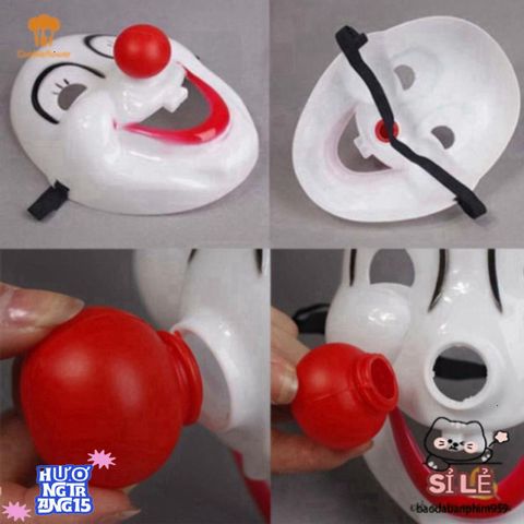Đầm Hóa Trang Halloween Chú Hề Đáng Yêu Kèm Mặt Nạ Mũi Đỏ - Đạo Cụ Thời Trang Dự Tiệc Ấn Tượng Cho Lễ Hội