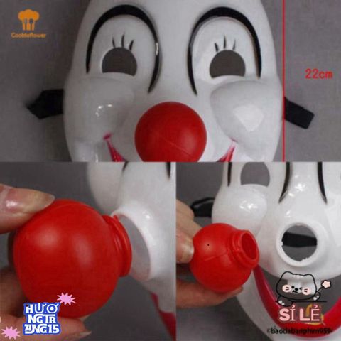 Đầm Hóa Trang Halloween Chú Hề Đáng Yêu Kèm Mặt Nạ Mũi Đỏ - Đạo Cụ Thời Trang Dự Tiệc Ấn Tượng Cho Lễ Hội
