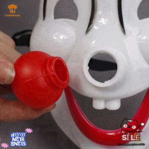 Đầm Hóa Trang Halloween Chú Hề Đáng Yêu Kèm Mặt Nạ Mũi Đỏ - Đạo Cụ Thời Trang Dự Tiệc Ấn Tượng Cho Lễ Hội