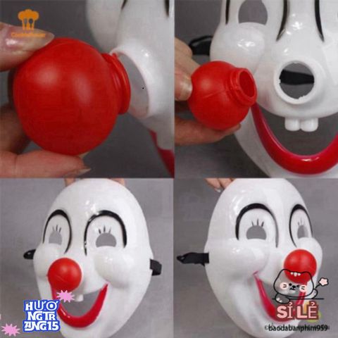Đầm Hóa Trang Halloween Chú Hề Đáng Yêu Kèm Mặt Nạ Mũi Đỏ - Đạo Cụ Thời Trang Dự Tiệc Ấn Tượng Cho Lễ Hội