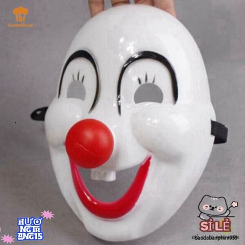 Đầm Hóa Trang Halloween Chú Hề Đáng Yêu Kèm Mặt Nạ Mũi Đỏ - Đạo Cụ Thời Trang Dự Tiệc Ấn Tượng Cho Lễ Hội