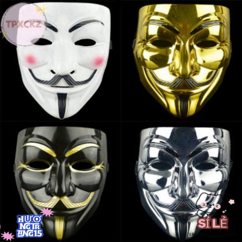 Mặt Nạ V for Vendetta - Phụ Kiện Cosplay Halloween Biểu Tượng Tự Do và Kháng Cách - Thời Trang Hóa Trang Độc Đáo