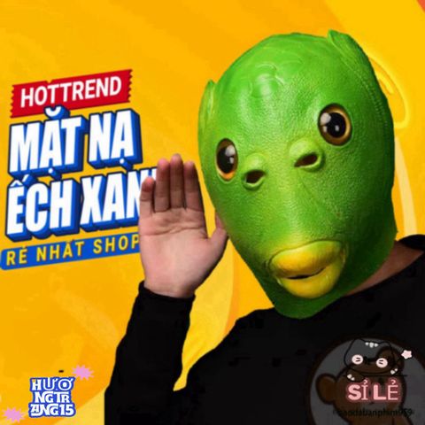 Mặt Nạ Silicon Hài Hước Ếch Xanh - Phụ Kiện Độc Đáo Cho Tiệc Hóa Trang, Halloween và Làm Video Giải Trí