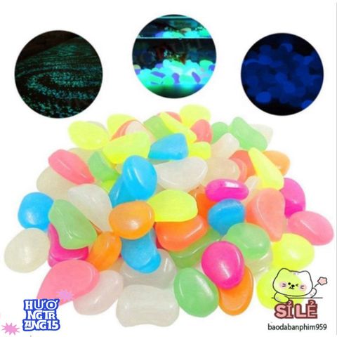 Viên Đá Phát Sáng Dạ Quang 50/100 Cái - Trang Trí Bể Cá Rực Rỡ Ban Đêm - Sỏi Tự Sáng Để Tạo Bầu Không Khí Huyền Bí