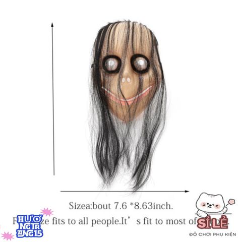 Mặt Nạ Halloween Momo - Phụ Kiện Hóa Trang Độc Đáo Cho Nam Nữ, Kích Thước Vừa Vặn, Dễ Sử Dụng, Chất Liệu Nhựa Bền, Thích Hợp Tiệc Hóa Trang