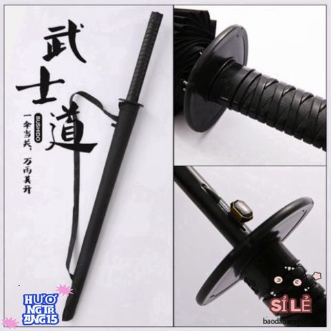 Ô Dù Katana Kiểu Dáng Kiếm Nhật - 16 Nan Bền Bỉ Màu Đen, Phụ Kiện Thời Trang Thú Vị và Độc Đáo Cho Ngày Mưa