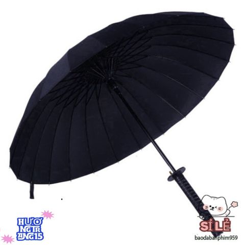 Ô Dù Katana Kiểu Dáng Kiếm Nhật - 16 Nan Bền Bỉ Màu Đen, Phụ Kiện Thời Trang Thú Vị và Độc Đáo Cho Ngày Mưa